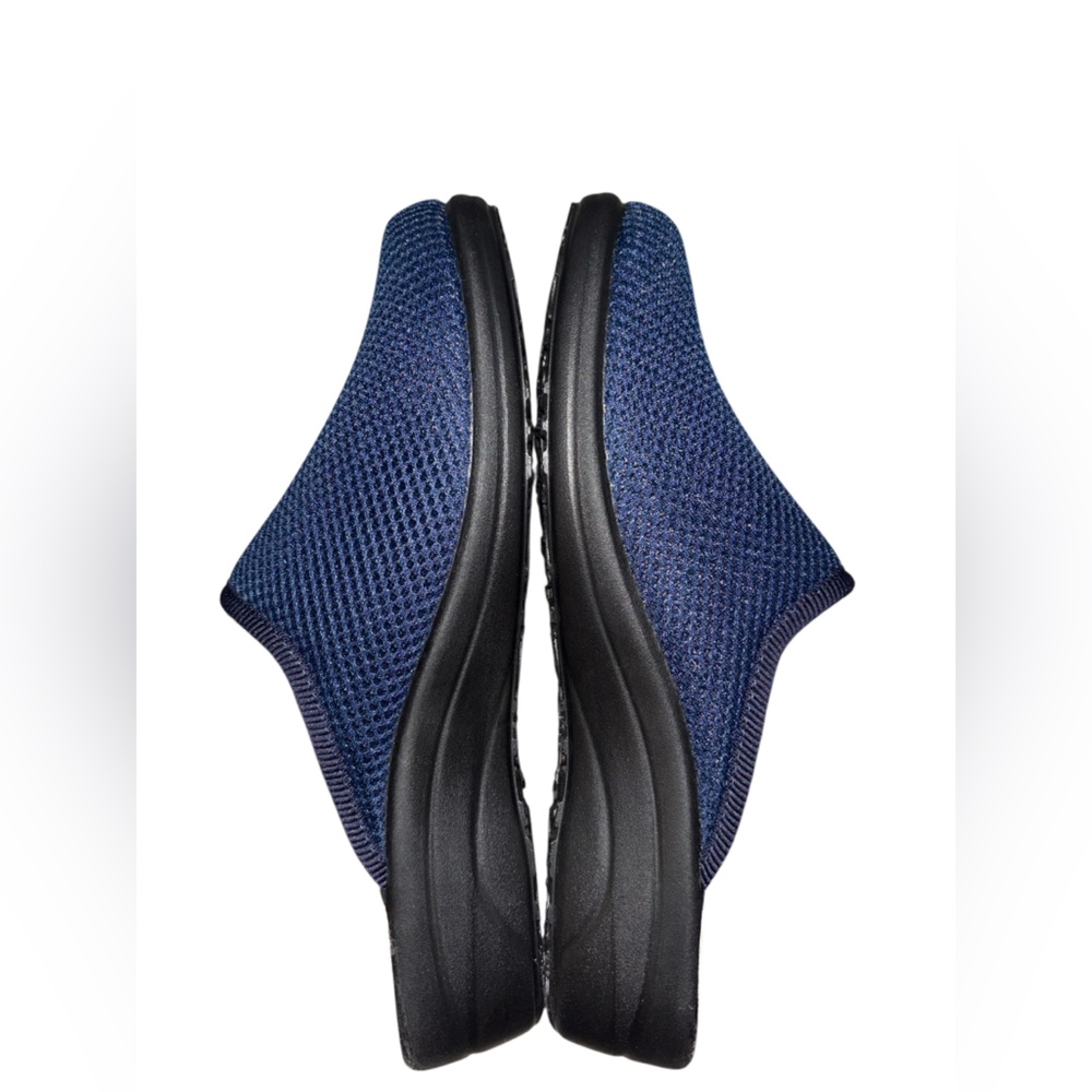 FLY FLOT Women Navy Blue Mesh Slip On Clogs Mules Comfort Made in Italy Size 39 - Picture 5 of 7